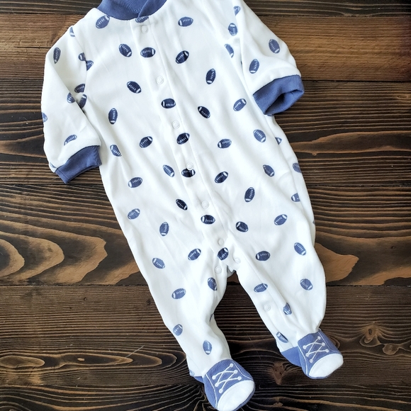 Carter's Football Fleece Pajamas - 3 Months - Picture 1 of 4